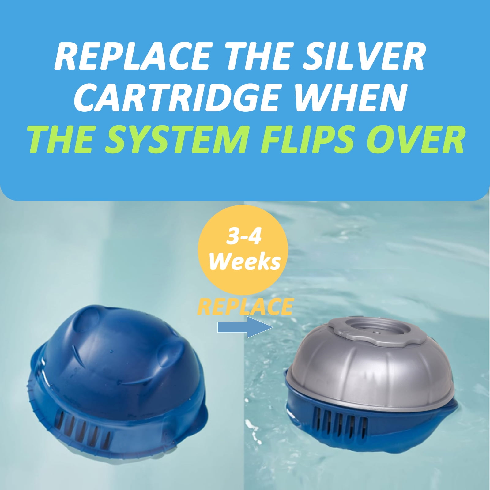 Hot Tub Cartridge Replacement Compatible with Frog Floating System, Mineral Replacement Cartridges for Hot Tubs up to 600 Gallons, 4 Pack