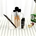 thumbnail image 2 of Clear Acrylic Makeup Brush Holder - 3 Compartment Desk Organizer for Desktop - Lipstick and Cosmetics Organizer, 2 of 6