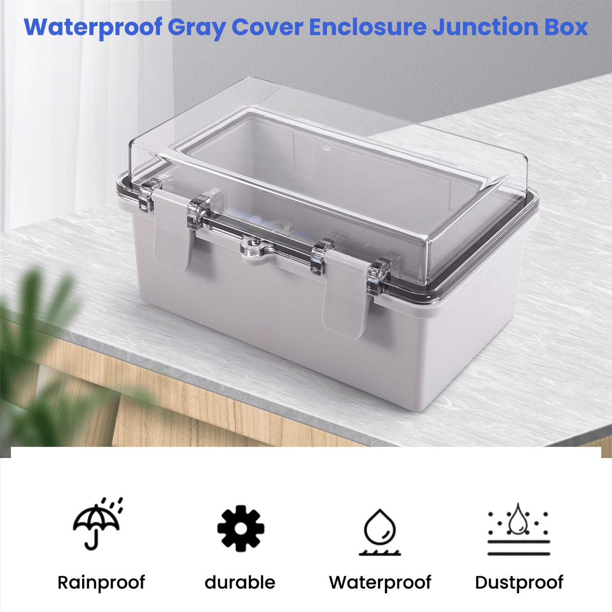 Waterproof Gray Cover Enclosure Junction Box ABS Plastic Outdoor Waterproof Electrical Boxjunction B Gray ABS