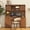 Walnut, variant on LFSLJJMY Farmhouse Executive Desk with Hutch and Charging Station, Computer Desk with 2 Sliding Barn Doors, 5 Drawers & Storage Cabinet with 3-Position Adjustable Shelf, Desk for Home Office