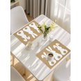 thumbnail image 5 of Easter Bunny Placemats Set of 8, Cute Rabbit Family Vintage Brown Abstract Placemats for Dining Table, Place Mats for Kitchen Tabletop, Waterproof Wipeable Dining Table Mats Set, 5 of 9