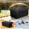 thumbnail image 5 of GASPRO Fire Pit Cover Rectangular, 600D Heavy Duty Fabric with Waterproof Patio Fire Table Cover with PVC Coating, Tear & Weather Resistant, UV & Fade Resistant, Windproof, 52" x 34" x 24" , Black, 5 of 12