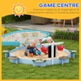 thumbnail image 6 of Outsunny Wooden Sandbox for 3-7 Years, 85" x 85" x 25", Blue, 6 of 9