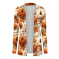 thumbnail image 4 of LOVZFMLL Cardigan pour Femmes, Action de Grâce, Citrouille Imprimée, Ample, Décontracté, Haut à Manches Longues, Cardigan, 4 of 6