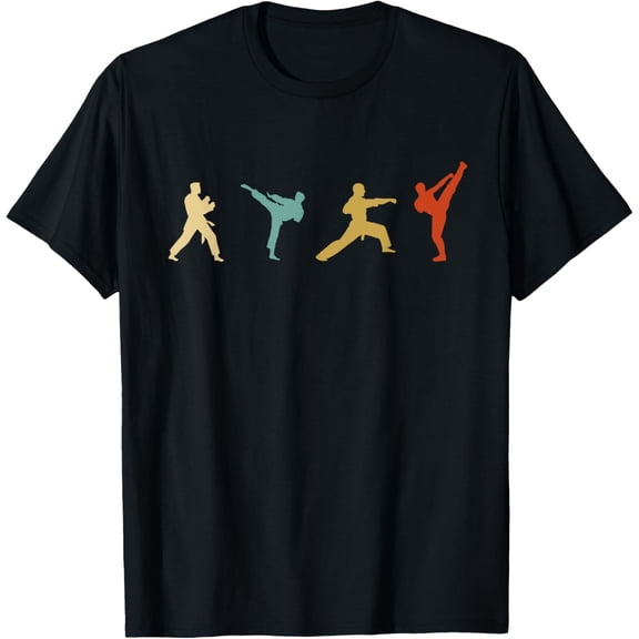 t-shirt Vintage Taekwondo Tae Kwon Do Fighter T-ShirtMen and women can wear, black T-shirts, gifts. Age: M,L，XL 2XL, 3XL, 4XL