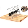 thumbnail image 1 of High-Grade Wooden Hangers, Space Saving Design With Slim Body, Clamp Hangers For Non Slip Grip In Closets (360° Swivel Hook), 1 of 7