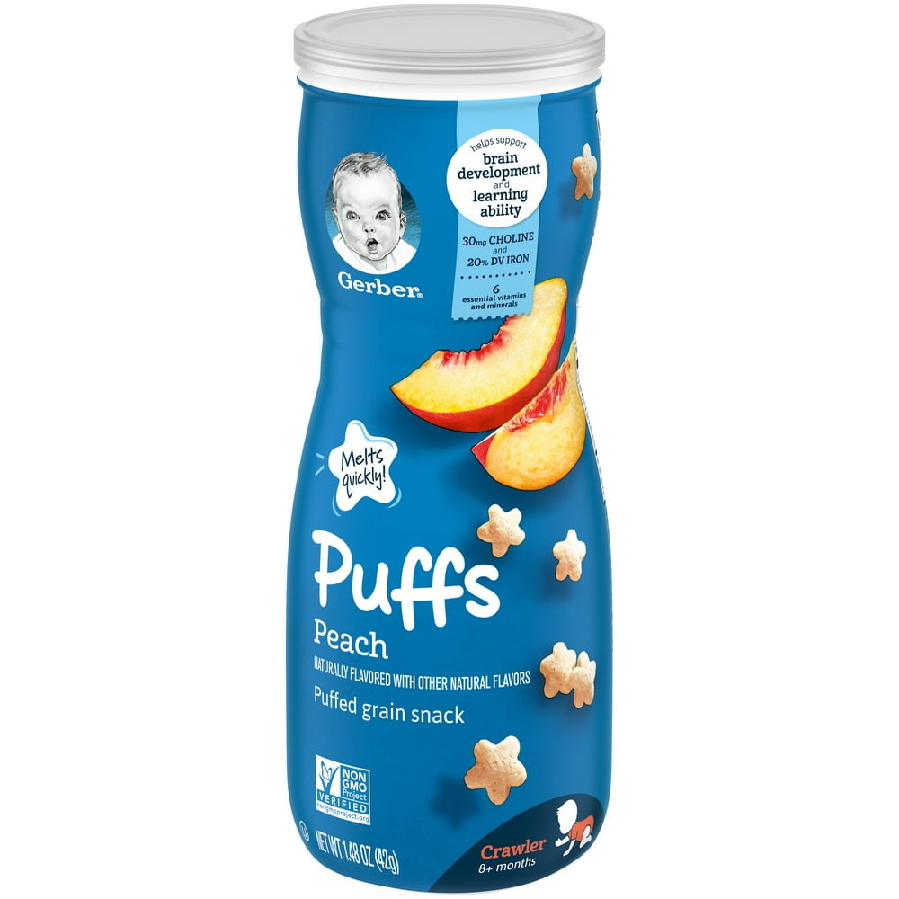 Gerber Stage 3, Peach Baby Snack, 1.48 oz Canister - Walmart.com