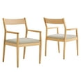 thumbnail image 5 of Solara Dining Armchairs Set of 2 in Natural Heathered Weave Beige, 5 of 10