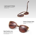thumbnail image 2 of OuShiun Retro Vintage Cat Eye Sunglasses Women Driving Sun Glasses Anti Glare UV400 Protection Classic Round Sunglass, 2 of 7