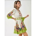 thumbnail image 2 of Arched V-Neck Printed Mini Dress, 2 of 4
