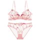 thumbnail image 1 of Conjunto de sujetador transparente con bordado de lencería súper sexy de Europa y Estados Unidos para mujer, pechos grandes, talla pequeña, 1 of 6