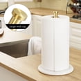 thumbnail image 2 of kes paper towel holder marble unique countertop stand modern brushed brass, 2 of 10
