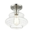 thumbnail image 3 of 52830-91-Livex Lighting-Everett - 1 Light Semi-Flush Mount-8.75 Inches Tall and 9 Inches Wide-Brushed Nickel/Polished Chrome Finish, 3 of 13