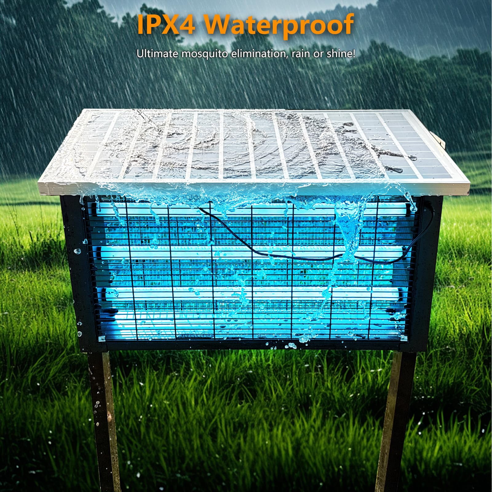 Coospider 8000 sq ft Solar Bug Zapper, 30W Rechargeable Outdoor Mosquito Killer for Patio Garden