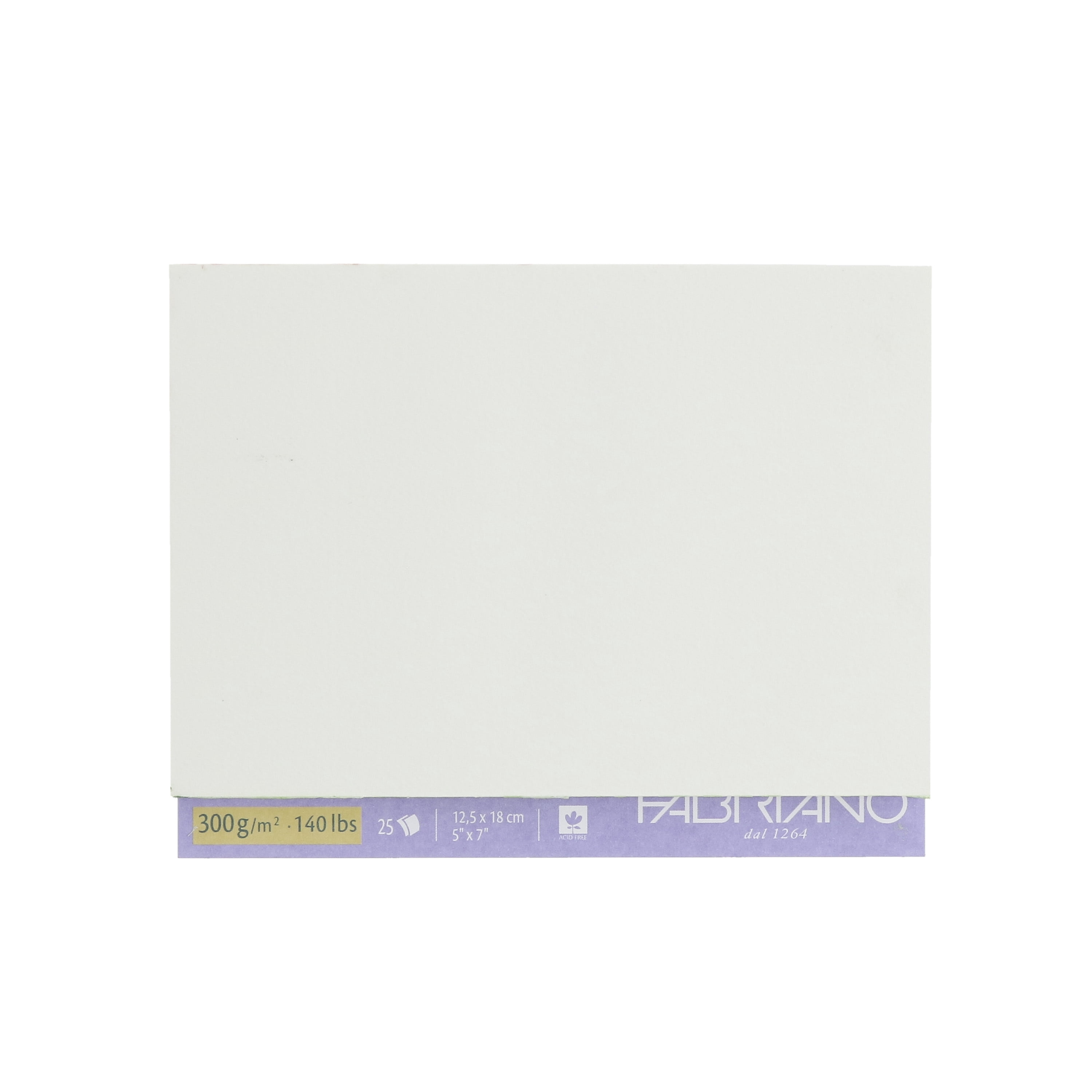 Fabriano Artistico Extra White Watercolor Block, 140 lb./300 gsm, Cold Press, 25 Sheets, 5" x 7"