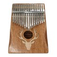 thumbnail image 1 of Kalimba de 17 teclas, diseño de alce soñador, madera de arce, instrumento portátil ideal para principiantes, incluye martillo, protectores de dedos, etiquetas tonales y más., 1 of 6