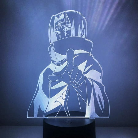 

JUWYT Naruto Kakashi Uchiha Sasuke 3D Illusion Night Light Lamp Smart Touch RGB Effect USB Cable Powered Creative 3D Japanese Anime Lamp I1116-550