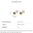 thumbnail image 2 of 14K Gold Jade Bead Geometric Earrings for Women, Vintage Style, Heartwarming Gift for Mom on Christmas, 2 of 6