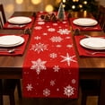 thumbnail image 6 of SLYNSHome Christmas Snowflake Table Runner, Red Holiday Table Flag, Winter Theme Tablecloth for Dining Room Kitchen Home Party Decor, 6 of 6