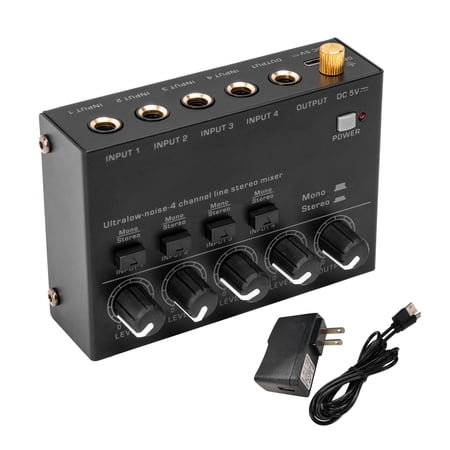 Audio Mixer,Bar Studio S E Studio 4 Input 1 4 Channel Line 5v Portable Stereo 4 Input Portable O Bar Input 1 Output Low Noise 4 Output 5v Channel Line Stereo Audio Noise 4 Channel