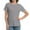 Gray, variant on Womens Tops Short/Long Sleeve T-Shirts Fitted Crewneck Tee