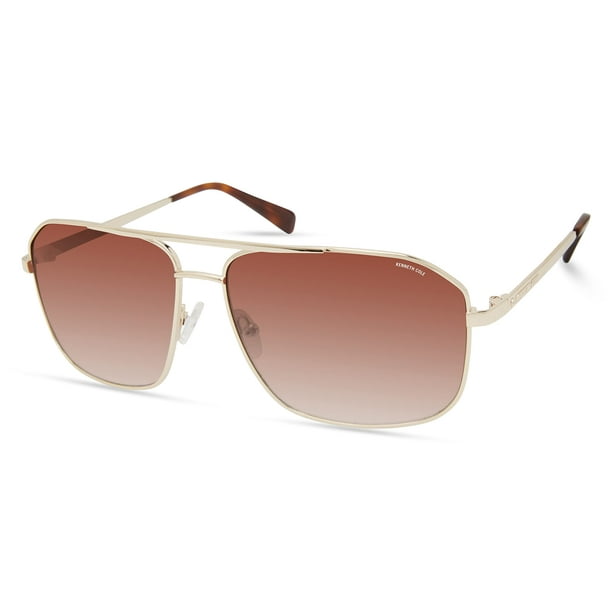 Gafas de sol Kenneth Cole Navigator con montura dorada, lentes degradadas de 62 mm