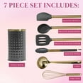 thumbnail image 4 of Paris Hilton 7-Piece Cooking Utensils Set, Silicone and Stainless Steel, Gray, 4 of 8