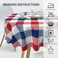 thumbnail image 4 of 4th of July Tablecloth Round 70 Inch,Red Blue White Buffalo Plaid Checked Table Cloth,Stain Resistance Polyester Independence Day Holiday Table Covers for Kitchen Dining Party Picnic, 4 of 6