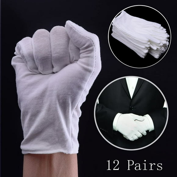 Winter Saving Sale! Cameland White Gloves 12 Pairs Of Soft Cotton Gloves Numismatic Assay Gloves