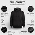 thumbnail image 3 of BILLIONHATS Wholesale Hoodie Sweatshirts, Men Womens Unisex Hoodies Cotton Blend, Bulk Adults Sweatshirt, Homeless Donation 12 PACK BLACK SIZE MEDIUM, 3 of 7