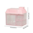 thumbnail image 3 of U-383 Pink Decorative House Shape Storage Box Desktop Organizer Multi Compartment Office Decor #X009b, 3 of 6