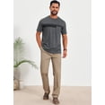thumbnail image 2 of DARING DIVA Men's Chest Pocket Striped Print Crew Neck Short Sleeve T-Shirt 3XL Dark Gray, 2 of 7