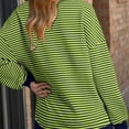 thumbnail image 4 of Sweatshirts for Women Striped Long Sleeved Lapel V-Neck Casual Fall Top,Tops for Women Army Green, 4 of 4