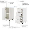 thumbnail image 2 of BarberPub Makeup Vanity Desk with Storage Drawer and Cabinet, Nail Desk with Wheels, 2 of 9