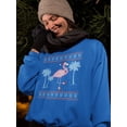 thumbnail image 2 of Christmas Flamingo Sweatshirt Women -Smartprints Designs, Female x-Large, 2 of 4