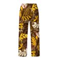 thumbnail image 5 of YUNAFFT Women High Waist Casual Wide Leg Long Pants Women High Waist Pants Vintage Print Stylish Floral Printing Waist Tie Wide-Leg Pants, 5 of 5