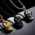 thumbnail image 2 of Jewelers Stainless Steel Retro Gothic Skull Style Cocktail Party Biker Pendant Necklace, 2 of 14