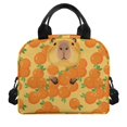 thumbnail image 2 of HUIACONG Capybara Orange Design Front Pocket Lunch Bag for Daily Use Travel, Comfortable Hand Feel Rugged Lunch Insulated Bag, 2 of 10