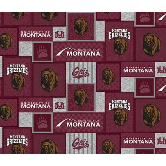 University Of Montana Grizzlies Fleece Fabric 58" By The Yard