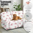 thumbnail image 4 of Xoenoiee Pink Bow Print Recliner Sofa Covers 3 Seater, Stretch Recliner Sofa Slipcovers with Storage Pockets Soft Reclining Couch Covers for Kids Pet, 4 of 7