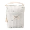 thumbnail image 1 of Cotton diaper bag with embroidered and quilted pattern, zippered bag for stroller, bottle, wipes, pacifiers, sheets, 1 of 4