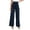a-31Navy4, variant on Womens Solid Color High Waisted Wide Leg Pants With Bow Tie Waist Pleated Front For Office Business Casual Daily Work Wear Beige