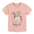 thumbnail image 2 of WOLLED Baby Toddler Short Sleeve T-Shirt for Girls Summer 100% Organic Cotton Tee Shirt Kids Crew Neck Cartoon Tees Shirts,Size 2-8T, 2 of 10
