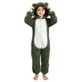 thumbnail image 3 of MKOSPLRT Fleece Onesie Pajamas for Girls One Piece Fuzzy Sherpa Zipper Hooded Romper Sleepwear Winter Warm Pajama Jumpsuit 4-14 Years, 3 of 7
