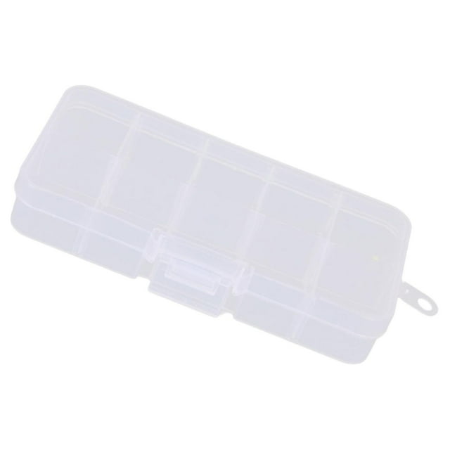 Decodeary 10 Grid Plastic Jewelry Removable Storage Box Multi-functional Organizer for Beads and Earrings White 12.8x6.5x2.2cm 1Set