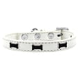 thumbnail image 1 of Black Bone Widget Dog Collar White Size 16, 1 of 1