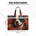 thumbnail image 3 of Zufioo Vintage Colorful Flower French Bulldog Print Canvas Hand-Held Document Bag, Zippered Document Storage Bag, Suitable for Office Book Document Bag, 3 of 8