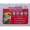 33 Piece First Aid Pocket Kit, Ready America, approximate kit dimensions: 3.75 in. x 4.75 in. x .50 in.