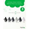 thumbnail image 2 of MeMoi Unisex Cotton Blend Mid-Cut Socks 3-Pack (8-9, White), 2 of 12