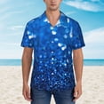 thumbnail image 2 of Balery A Blue Glitter Camisas hawaianas de manga corta para hombre, camisas playeras de corte holgado, camisas de vacaciones con botones,Small, 2 of 7